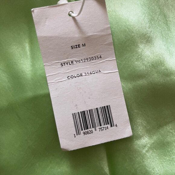 Vince Satin Slip Skirt in Lime Green - Picture 4 of 6